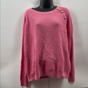 2.4.26  NWT J. Crew Pink Sweater with Gold Button Accents